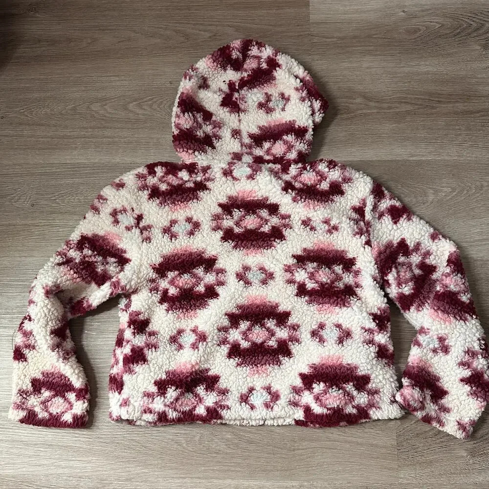 Justice girls Aztec Sherpa Fleece half zip pullover sweater size 12 girls